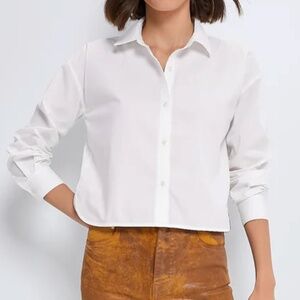 TUCKERNUCK White Cropped Jasper Button Down